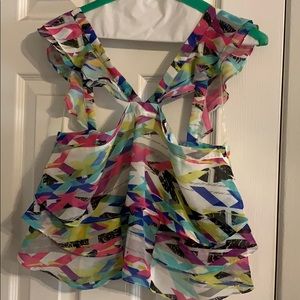 Colorful printed crop top.